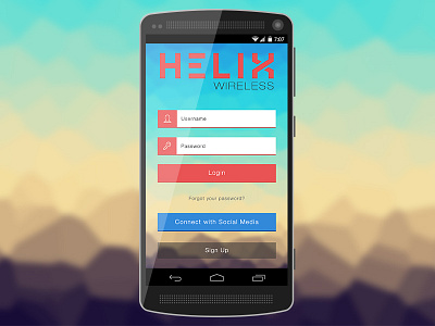 Concept Device Front with VoIP Login Screen android app concept flat htc one interface login mockup nexus 5 phone ui voip