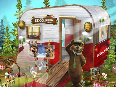Yogi Bear Event backgrounds events holidays illustrator layout concept photoshop shopping mall stands store storyboard