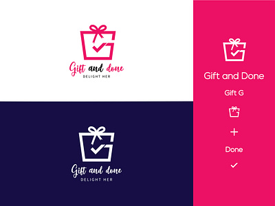 Gift and Done Logo design done logo g logo gift logo gift logo design graphic design logo logo room logoconcept