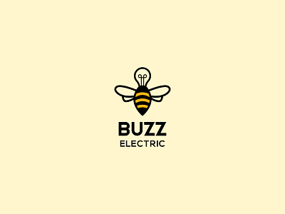 Buzz Electric logo bee bulb logo bee logo branding bulb bee logo buzz logo coloring logo design electric electric logo illustration logo