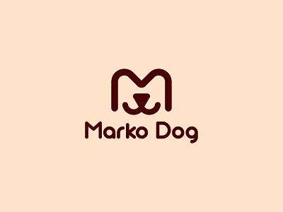 Dog logo branding coloring logo design dog letter m logo dog logo illustration logo minimal minimal dog logo vector