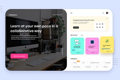 Collalearn - The Collaborative Online Learning Platform collaboration course app courses learning onboarding ui ui design uiux