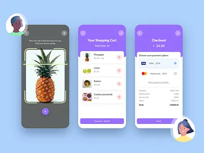 Fastly - A smart supermarket checkout adobexd checkout design challenge scanner shopping ui