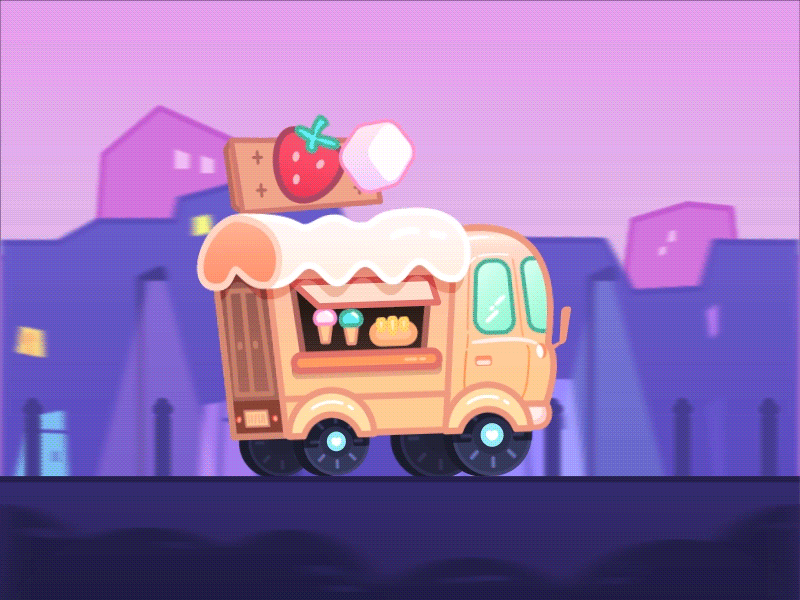 Ice cream truck#Cartoon animation design illustration logo web
