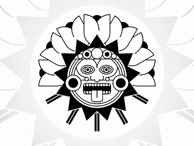 Rancho de Lomi Crest aztec family crest geometric logo monoweight tonatiuh tulips