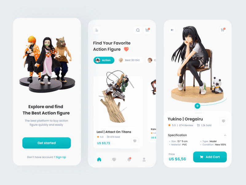 AnimToys App action figure after effects animation animation after effects animation design anime design concept ecommerce interaction design mobile app motion graphics toys ui ui animation ui design ui interactive uiux uiux design ux ux design