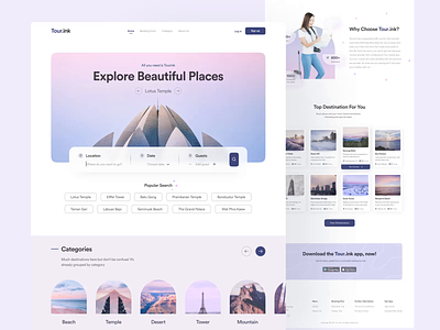 Tour.ink - Landing Page Animation animation animation after effects animation design booking branding design design concept destination holiday landing page motion motion graphics tourist travel ui ui animation ui design ux design web design