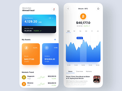 Cryptofo App Interaction animation app bitcoin card clean credit crypto design concept interaction invesment minimalist mobile motion graphics nft payment prototype tradding ui ux wallet
