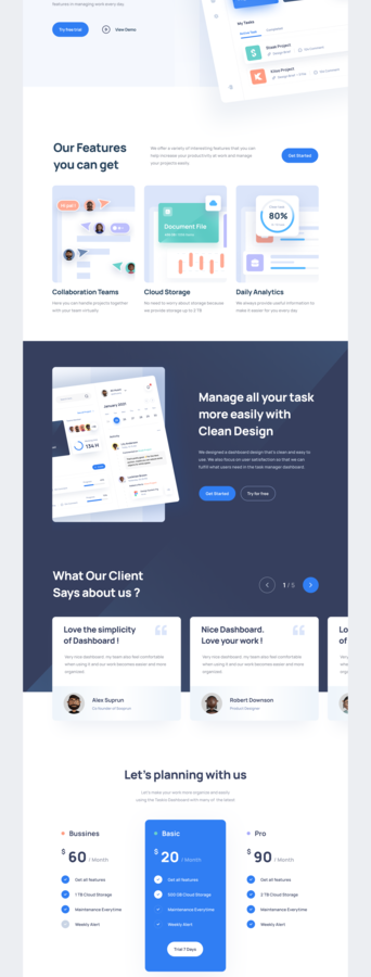 Live Website - Saas landing Page - Task.oi by Ali Husni for Pickolab ...