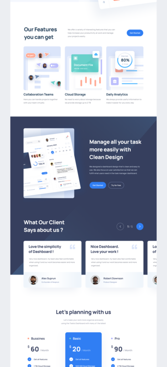 Live Website - Saas landing Page - Task.oi by Ali Husni for Pickolab ...