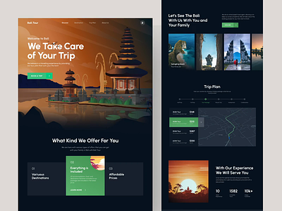 Live website - Travel Agent landing page interaction - Bali.tour animation bali guide illustration interaction landing page motion graphics parallax planning pricing prototype travel travel agency trip ui ux web design web page webflow website