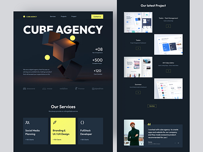 Digital Agency Landing Page - Cube Agency by Ali Husni for Pickolab ...