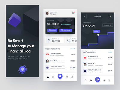 Mobile Banking app - Cube Bank animation banking card chart clean design finance fintech home manage minimalist money motion graphics onboarding payment prototype send statistics transaction ui