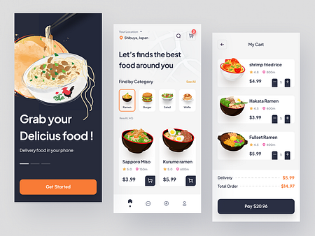 Food Delivery App - Foodel by Ali Husni for Enver Studio on Dribbble