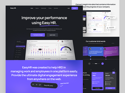 SaaS Landing Page - HR Management Dashboard