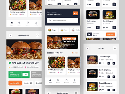Food delivery app concept animation app application burger cart delivery food food and drink food app food delivery food mobile app minimalist mobile animation mobile app prototype restaurant app shipping shop ui ux