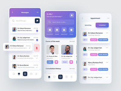 Doctor App UI designs, themes, templates and downloadable graphic