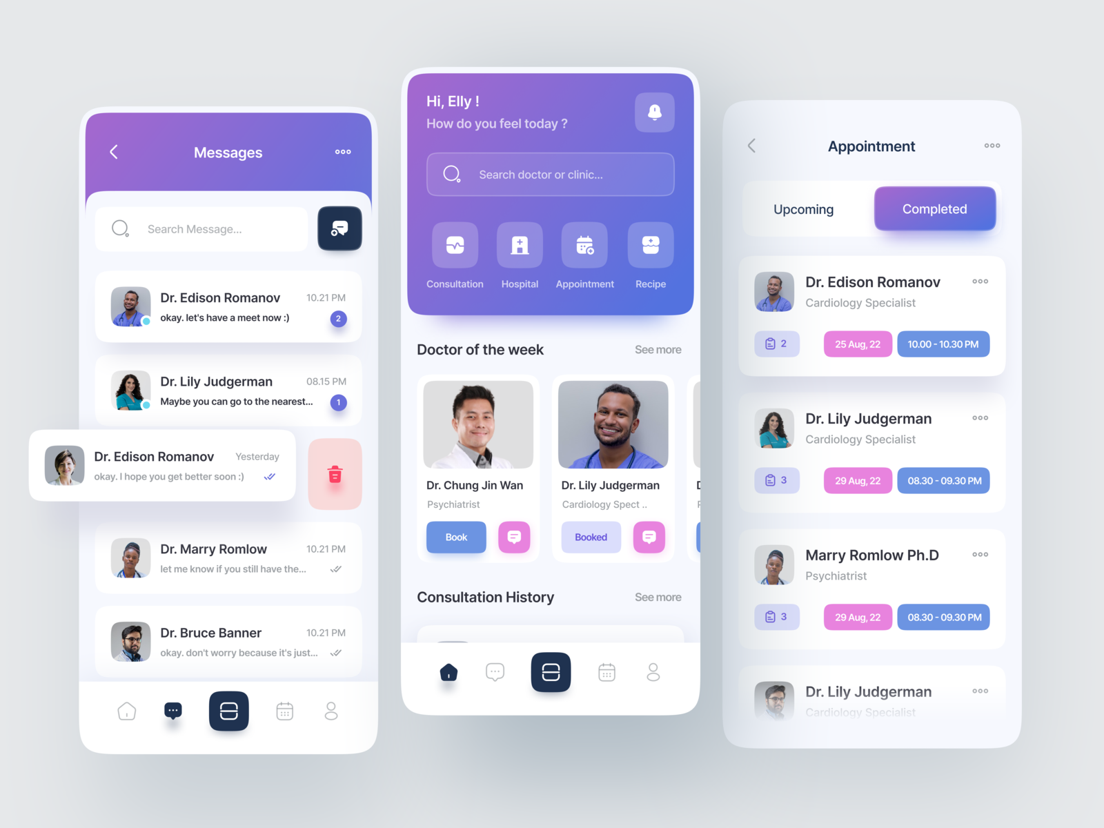 Medical Mobile App - Doctorin by Ali Husni for Picko Lab on Dribbble