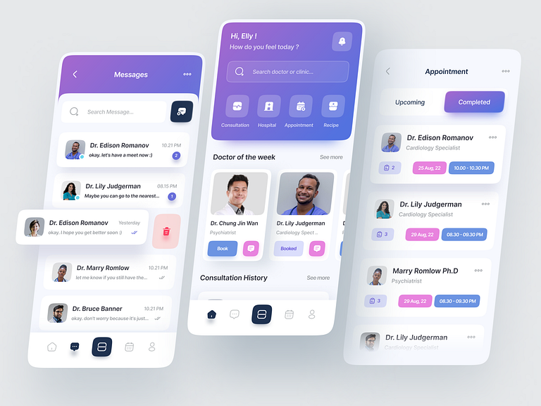 Medical Mobile App - Doctorin by Ali Husni for Pickolab Studio on Dribbble