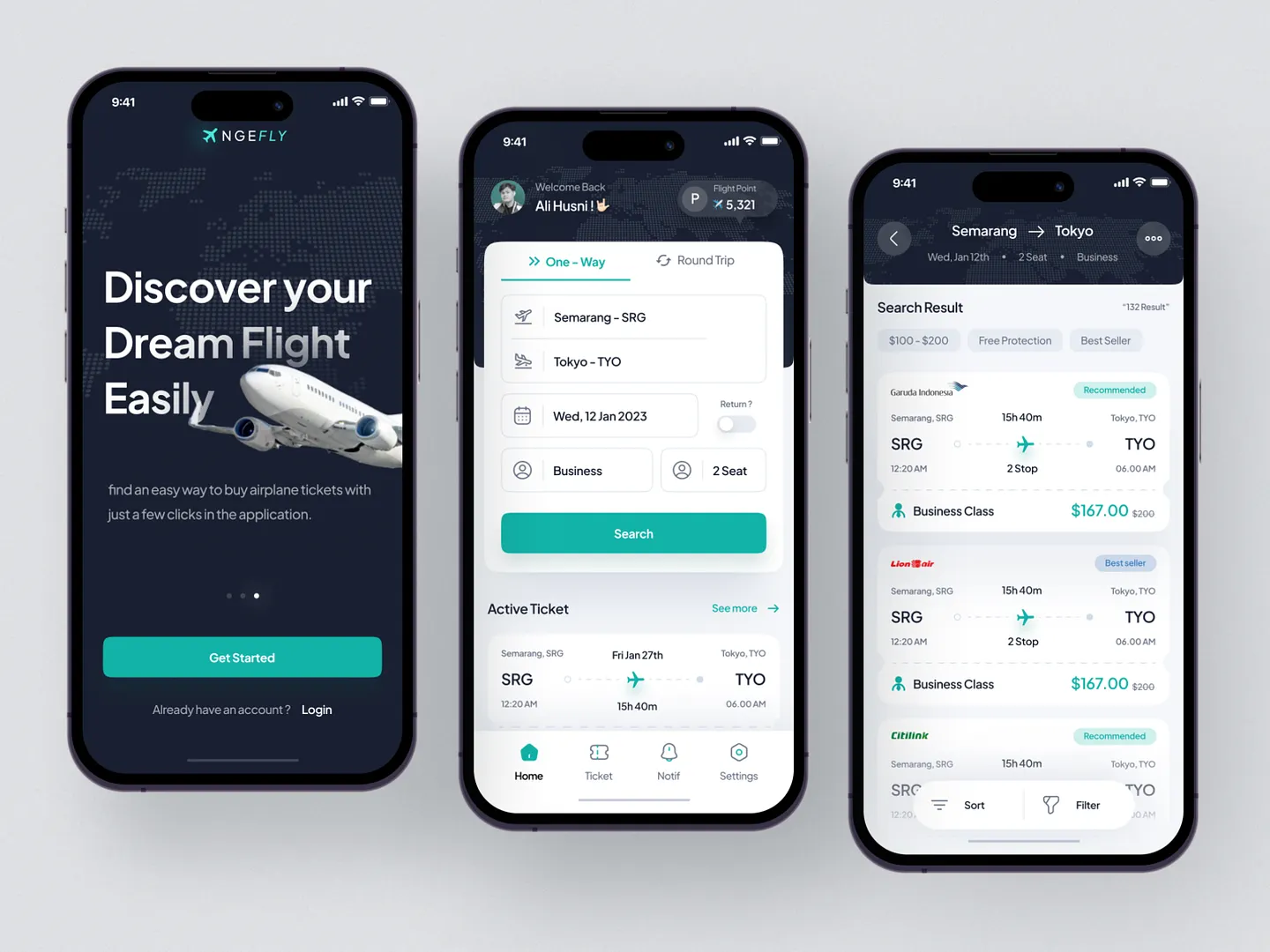 Streamlined Airline Website Design: Ngefly Flight Booking App