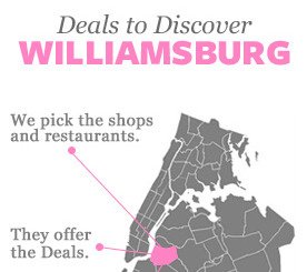 Discover Williamsburg ad brooklyn city location map