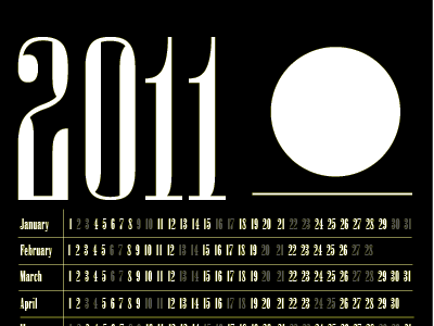 calendar 2011 calendar typography