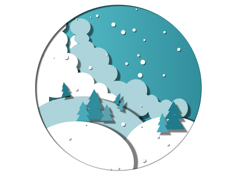 Snowy Paper Cut-out Animation