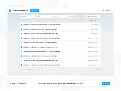 Examination system _ Web version interface design system ui web