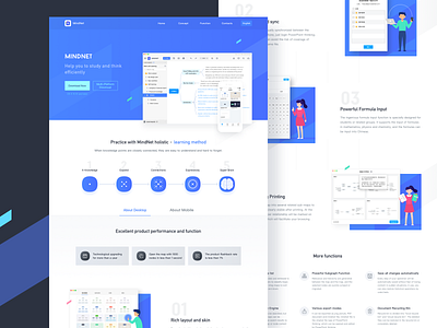 Redesign Website - MindNet behance blue illustration redesign sketch ui ux web