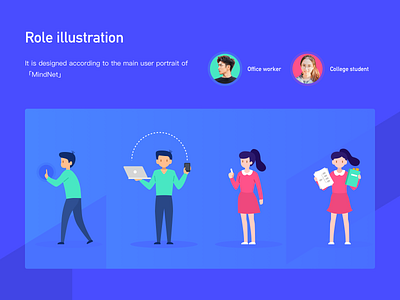 Role Illustration Of Mindnet behance blue and red design illustration role sketch