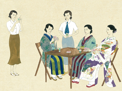 karuizawa in 1945 1930s illustration manga ukiyoe woodblockprint