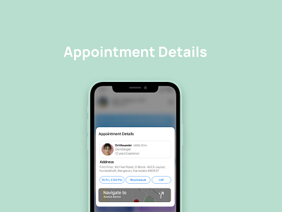 Appointment Details appointment calendar concept design doctor figma health app healthcare medicine product uxui