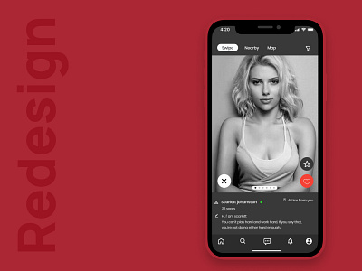 Tinder Redesign adobe app concept design productdesign redesign tinder uxui