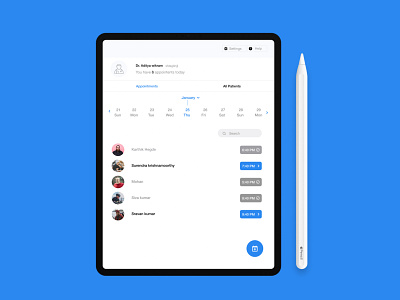 EMR for iPad adobe appointment calendar consulting design doctor figmadesign ipadpro management app minimal productdesign schedule