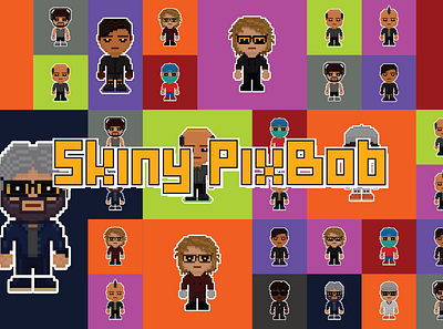 Skiny PixBob 8bit animation art character character design design icon illustration illustrator logo mockup person photoshop pixel pixel art pixel character vector