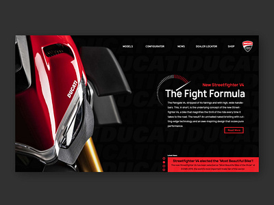 Ducati Streetfighter V4 Landing Page branding design logo modern ui web web design website