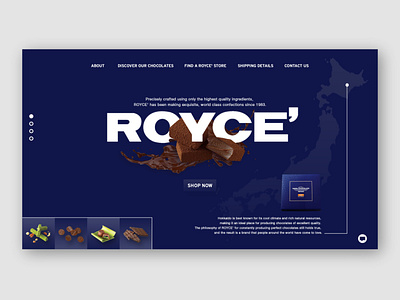 Royce Chocolate Landing Page branding design illustration modern typography ui web web design website