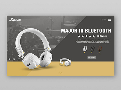 Marshall Headphones Product Mockup branding design modern typography ui web web design website