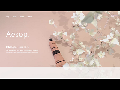 Aesop Skincare Landing Page 3d 3d animation branding design pastel ui web web design website