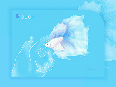 Touch / 触 fish illustration painting ui ux