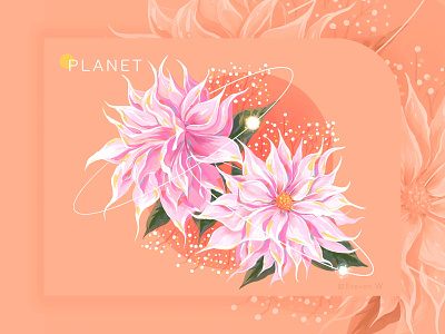 Planet / 小行星 design flowers illustration painting planet plants ui ux
