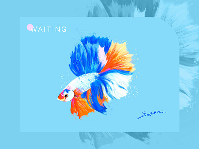 Waiting/等... art branding design fish illustration painting ui ux vision