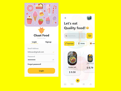 Chaat Food App adobexd app art branding design figma logo minimal mydesign typography ui userexperience userinterface ux web