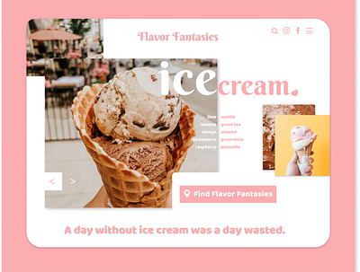 Ice-cream - website(Landing page) adobexd app design figma logo minimal ui userexperience userinterface ux