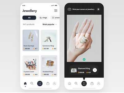 Jewellery App adobexd app design illustration minimal mydesign ui userexperience userinterface ux