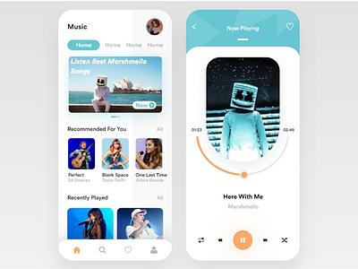 Music App adobexd app branding design minimal music mydesign ui uidesign userexperience userinterface ux