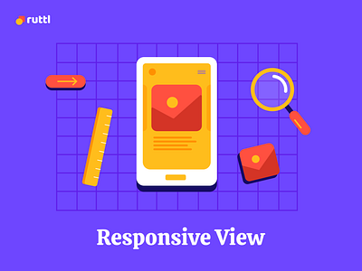 Responsive view blue brucira creative designindustry hiruttl illustration india innovation mobile mobile ui productivity red responsive review startup teamwork tool ux design view yellow