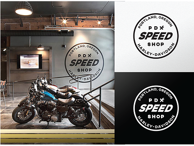 PDX Speed Shop branding design harley-davidson icon illustration logo motorcycles troy bee typography vector