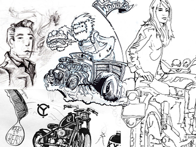Doodles on doodles blackandwhite design doodles illustraion illustration art moto motorcycles sketch troybeedesign