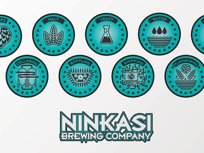 NINKASI Brewing Icons branding design icon logo troybeedesign vector